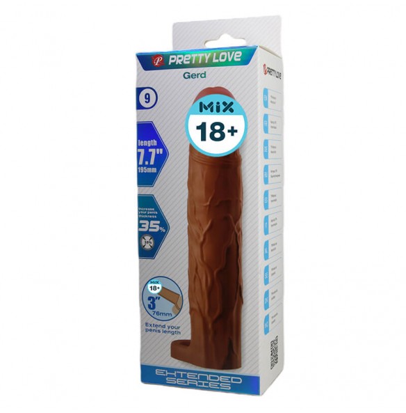 PRETTY LOVE - Gerd Extended Penis Sleeve (L:19.5cm - D:4cm) PRETTY LOVE - Gerd Extended Penis Sleeve (L:19.5cm - D:4cm)